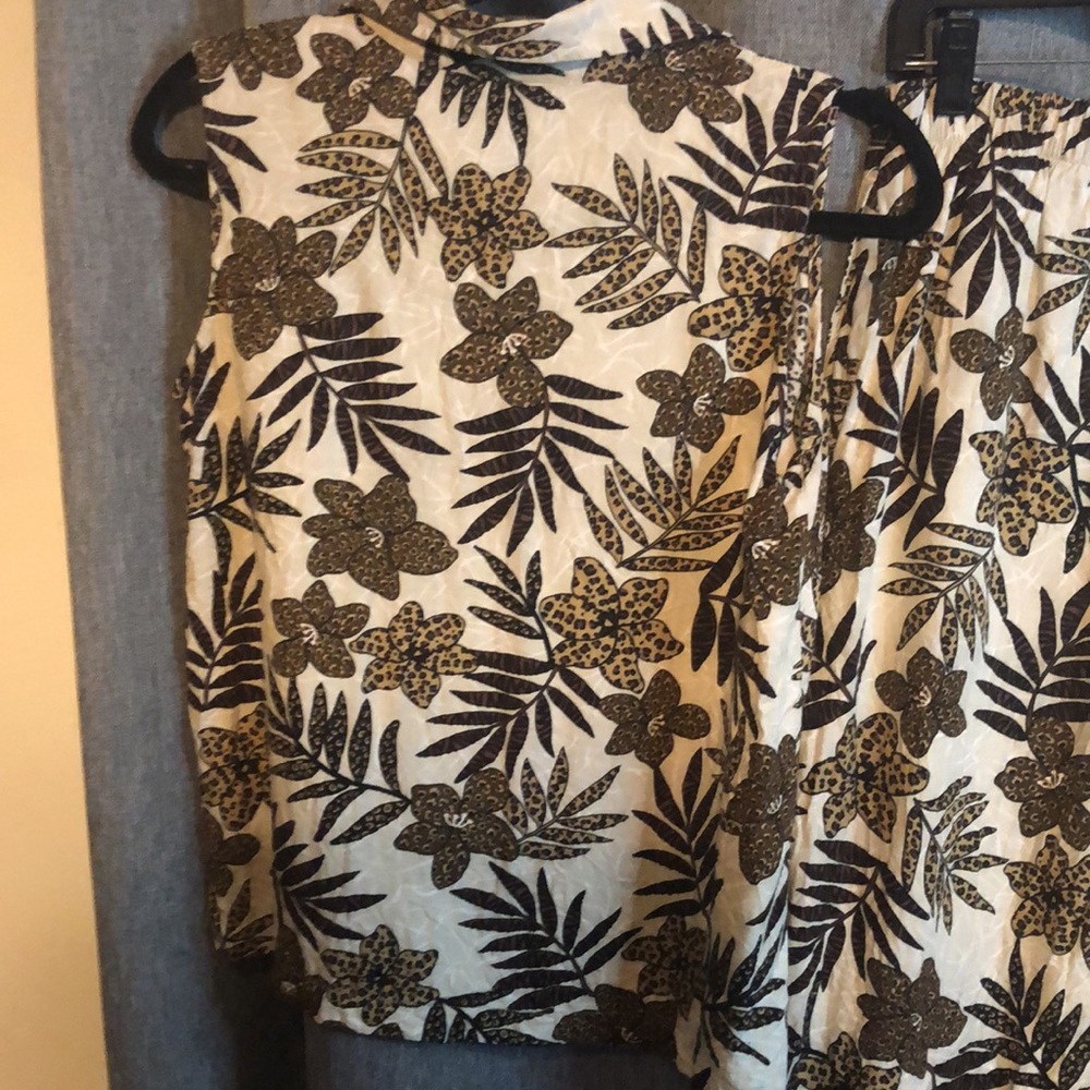 Women’s spring rayon Y2k bohemian beachy tropical vacation two piece lounge set - Picture 11 of 13